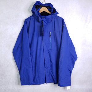 32 Degree Heat Performance Men's L Hydro-Tech Full Zip Rain Shell Jacket Blue